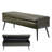PU Leather Storage Ottoman Bench Shoe Seat with Storage & Metal Legs Green