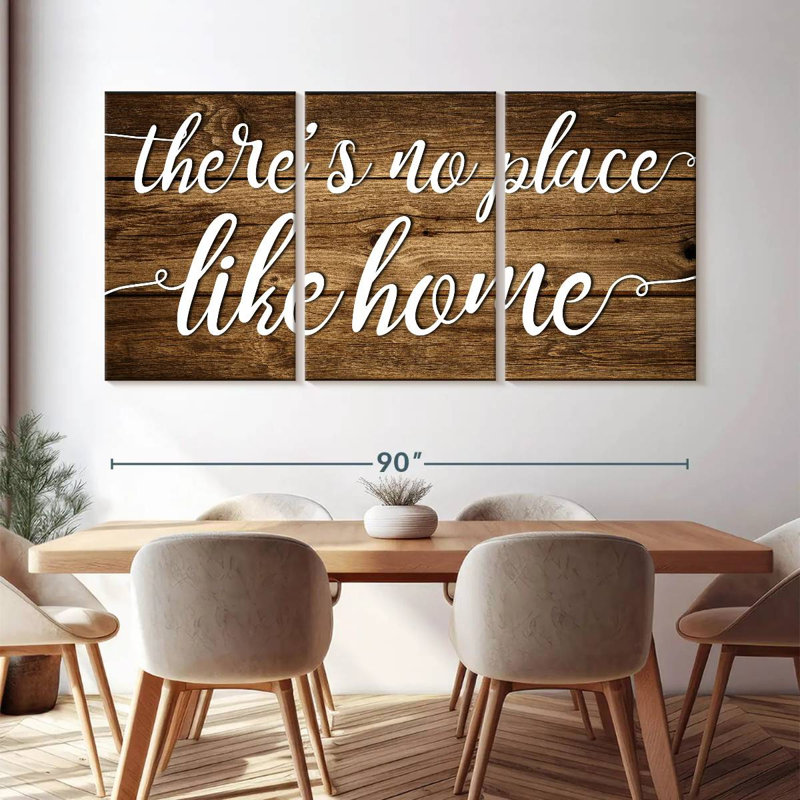 " There's No Place Like Home Multi Piece Canvas Print " 3 - Pieces, 45" H x 92" W x 1.25" D