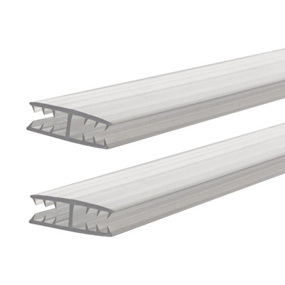 Clear PVC Panel Divider Strip, 48" Length (2-Pack), Fits 3/16" To 1/4" Thick Panels – Rigid Dual Durometer Moulding For