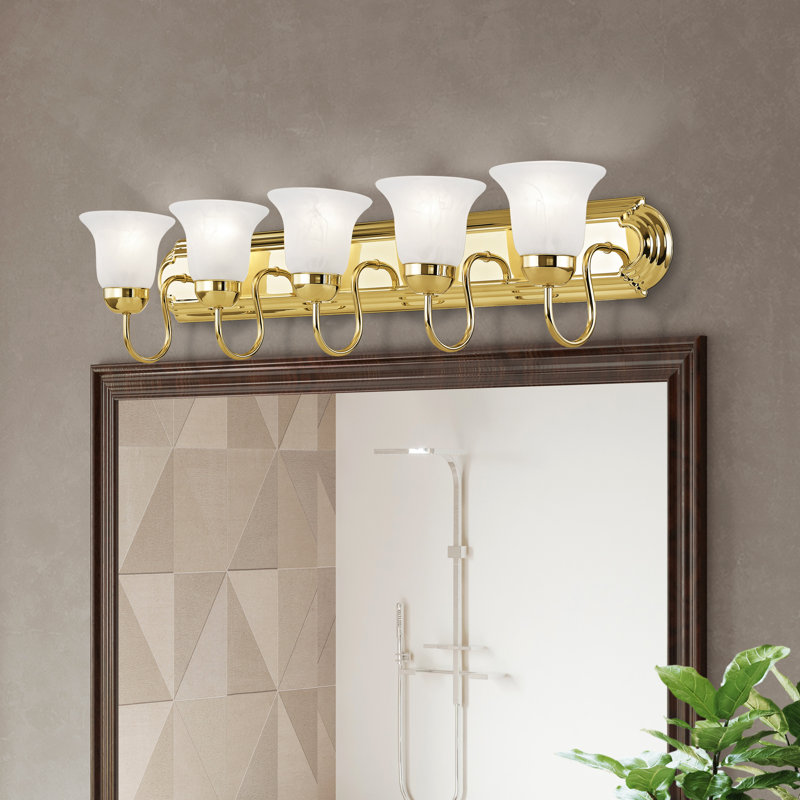Maynes 5 - Light Dimmable Vanity Light, Polished Brass