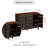 Melesio Retro 3 Door Storage Cabinet  Sideboard Buffet With Plaid Pattern Front-1088689869