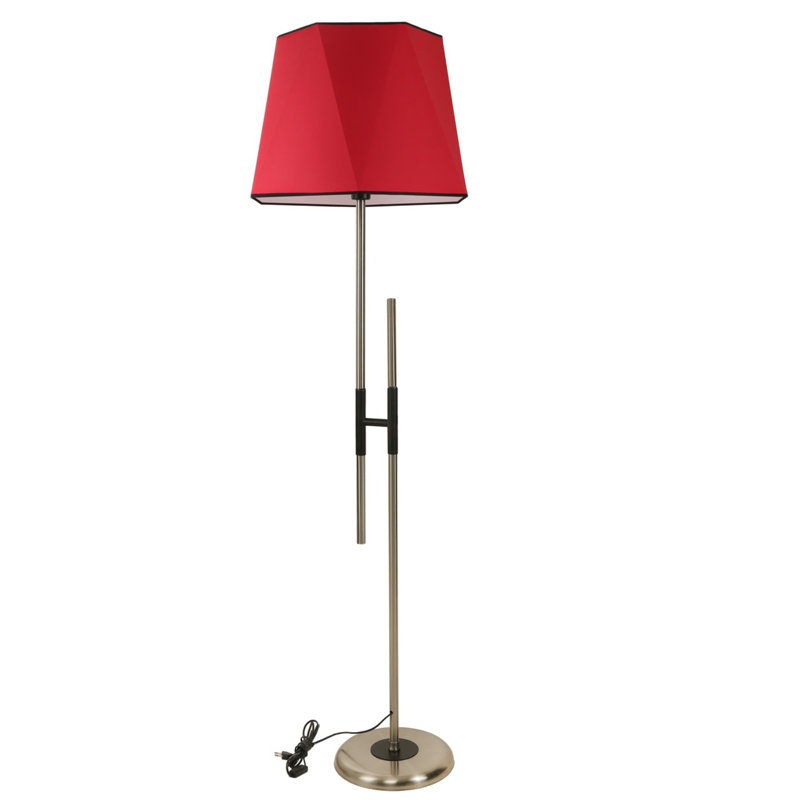 Razo 165cm Traditional Floor Lamp, Bronze, Red
