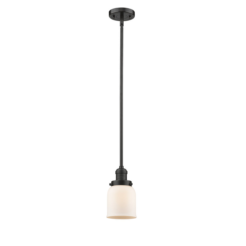 Dominica 1 - Light Single Pendant, Oil Rubbed Bronze, Matte White Cased, 10" H x 5" W x 5" D
