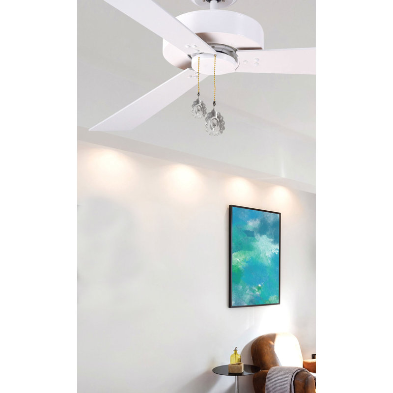 Flower Design Crystal Faceted Ceiling Fan Pull Chains, Polished Brass