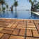 Zig Zag Square 11.8" x 11.8" Teak Wood Interlocking Deck Tile