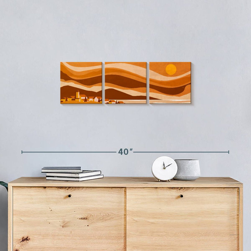 Boho Sunset, reproduction d'art sur toile, H 8 po x l 26 po x P 1 po
