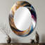 Spirales abstraites dans des tons dorés et mauves I - Miroir mural moderne-974314396