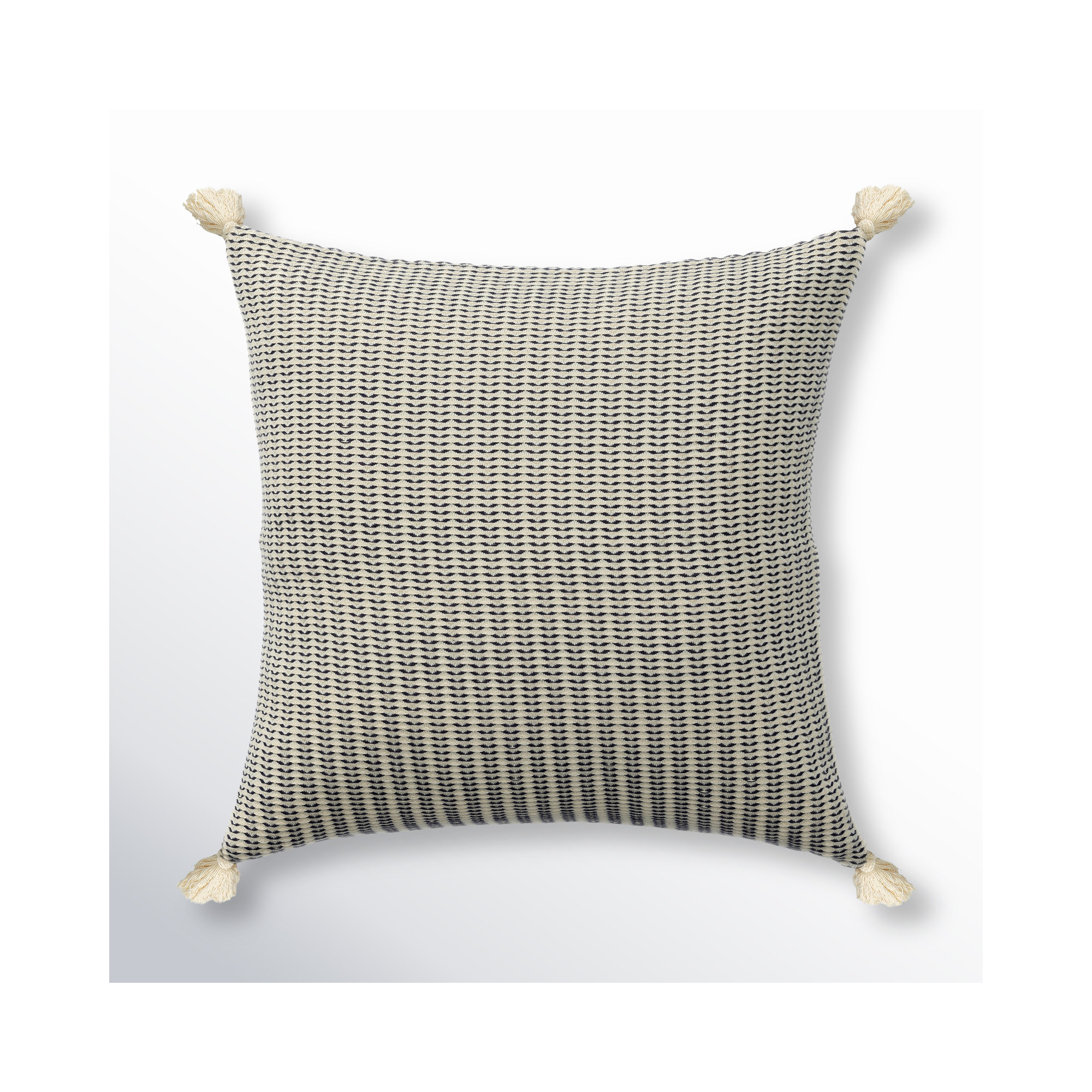 Brenly Turkish Cotton Striped Square Throw Pillow, Polyester/Polyfill, Navy