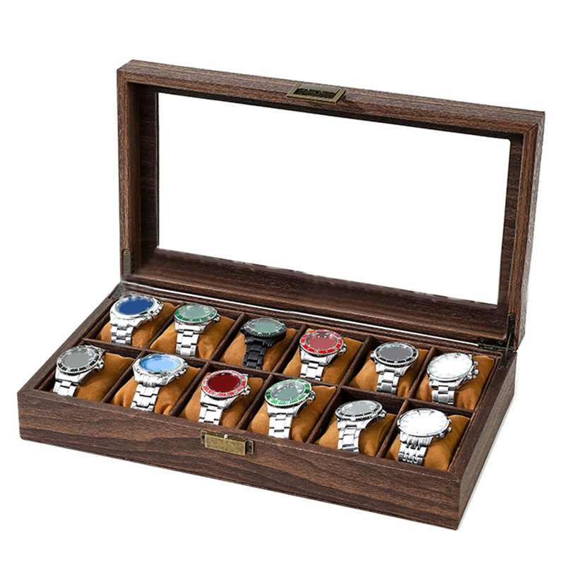 Watch Storage Box Display Case with Removable Pillows Clear Window Design All-Round Protection