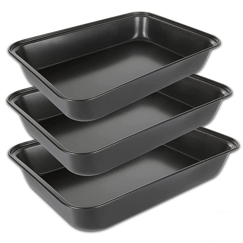 Belfry Kitchen Albertyne Non-Stick Carbon Steel 3 Piece Baking Tray Set