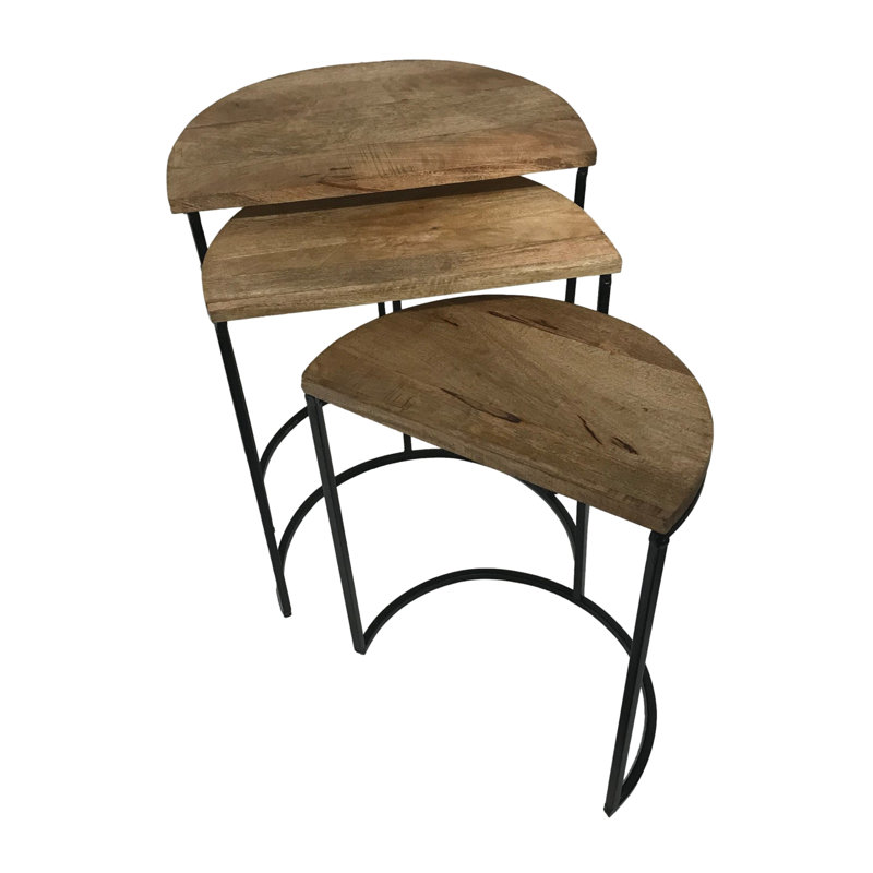 Ensemble de 3 tables demi-rondes