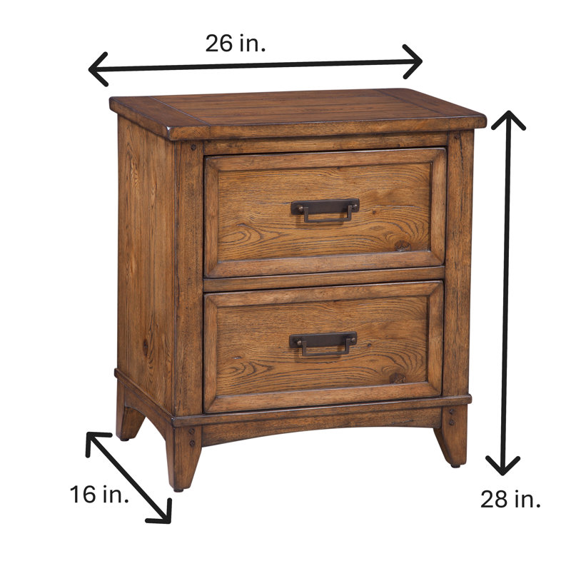 Dukene 2-Drawer Nightstand - Honey Oak