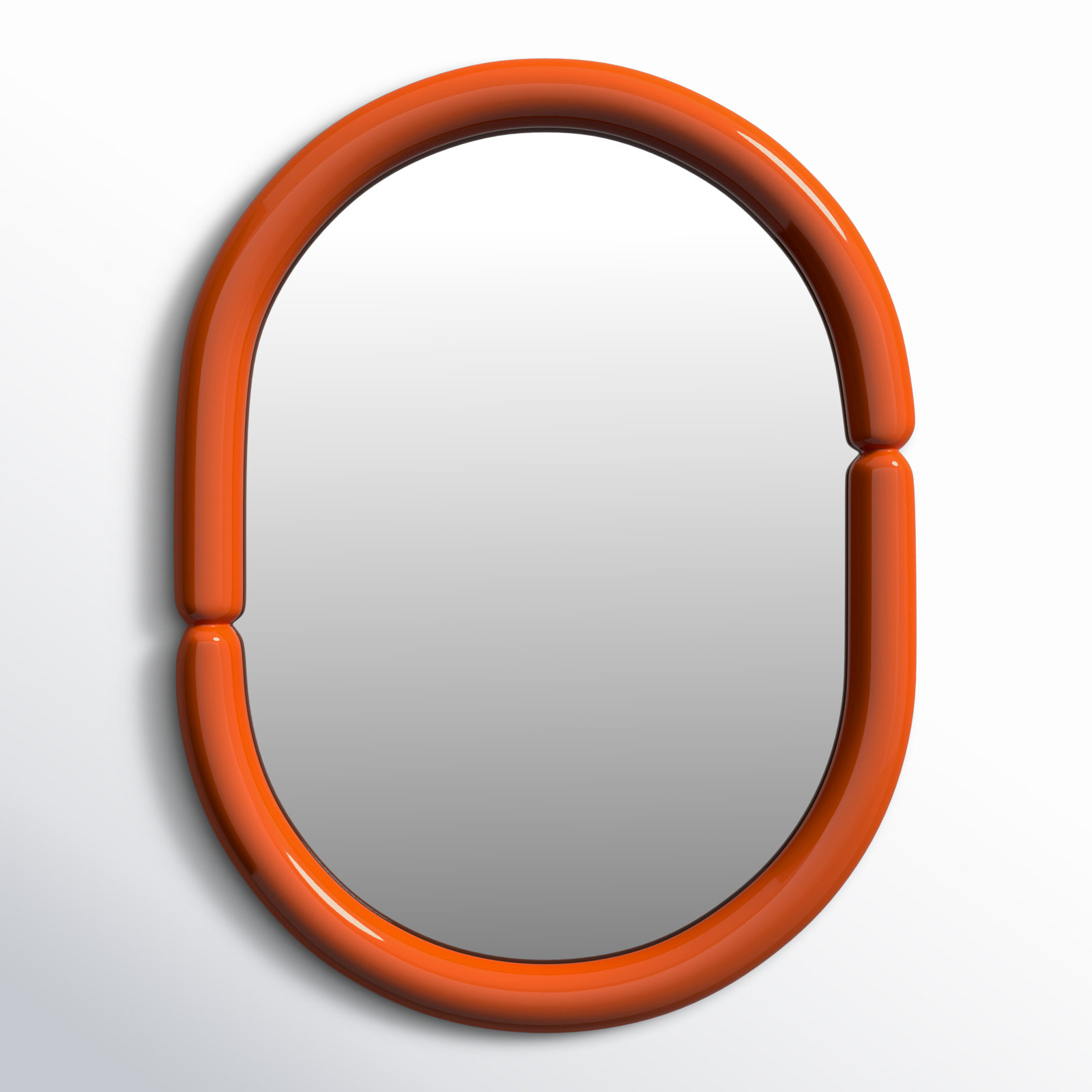 Lorinda Solid Wood Oval Wall Mirror, Orange