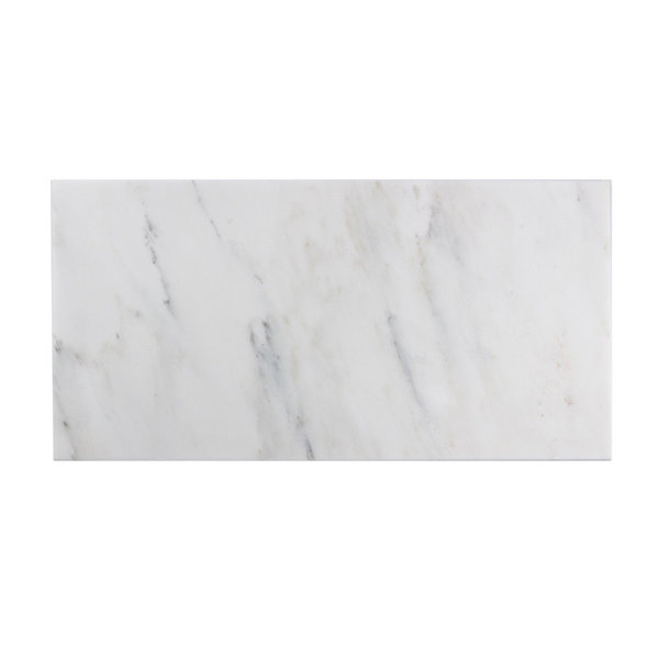 Oriental White 12-in x 24-in Marble Floor and Wall Tiles(2-sq. ft/ Piece)