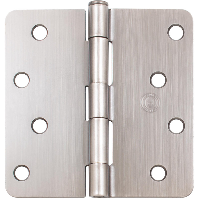 4" Door Hinges, 1/4" Radius Corner, Antique Nickel