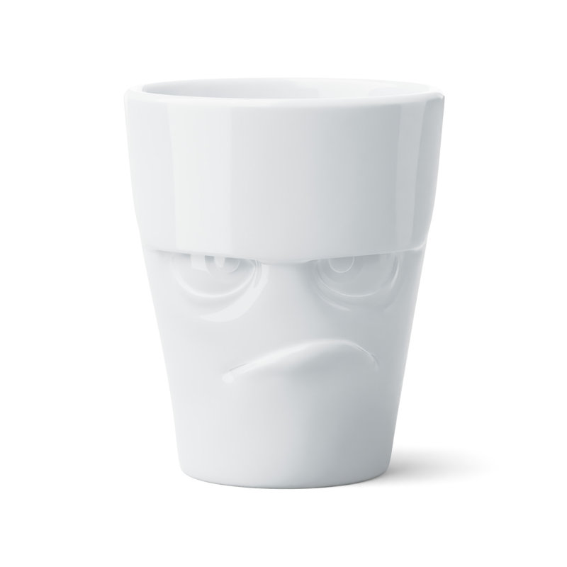 Coffee Mug With Handle, Grumpy Face