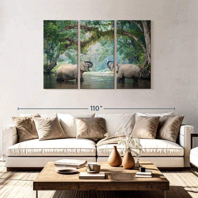 Éléphants de bain Brampt, H 48 po x l 74 po