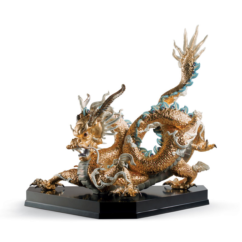 Great Dragon Sculpture, Golden Lustre