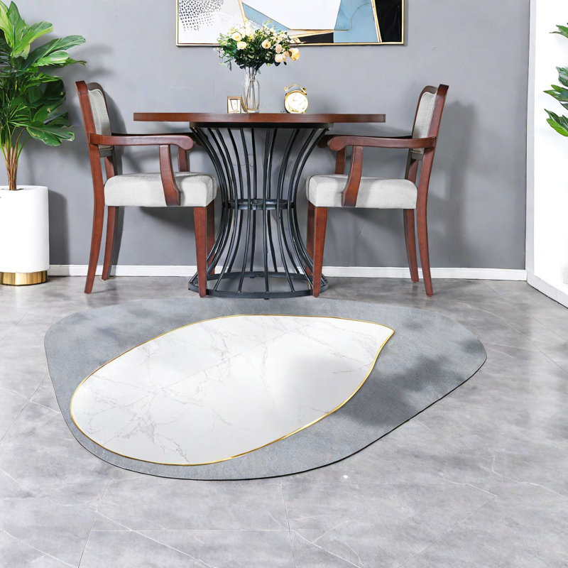Ensemble de table de salle à manger rustique-moderne peu encombrant avec placage d'aspect bois massif, base en fer