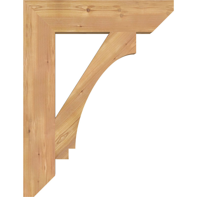 BKTIMP06 H Wood Bracket/Corbel, Western Red Cedar (Smooth), 34"H x 5.5"W x 26"D