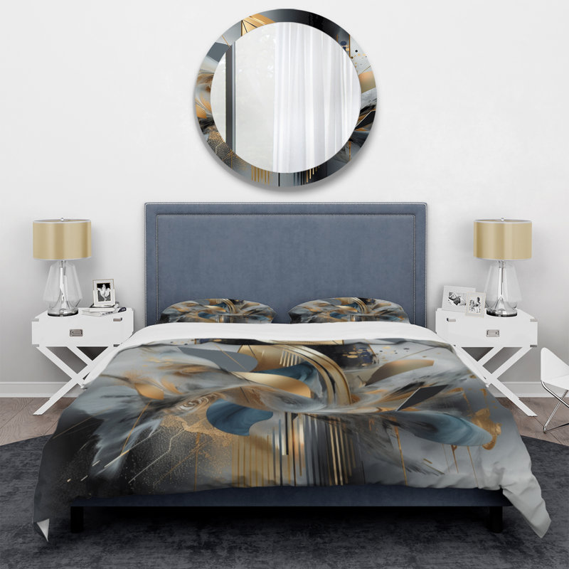Soft Colours Marble Abstract II - Abstract Marble Duvet Cover Set, King Duvet Cover + 2 King Shams