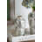 Accent Vase With Vintage European Pottery Inspired Design For Tabletop Mantel And Sideboard Decoration