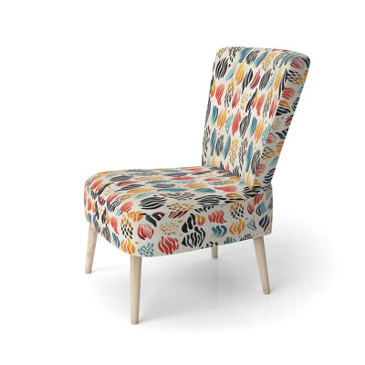 Chaise d'appoint abstraite multicolore abstraite et corail Abstract I Coral Reef