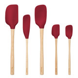 Flex-Core Wood Handled Spatula 5 Piece Set For Meal