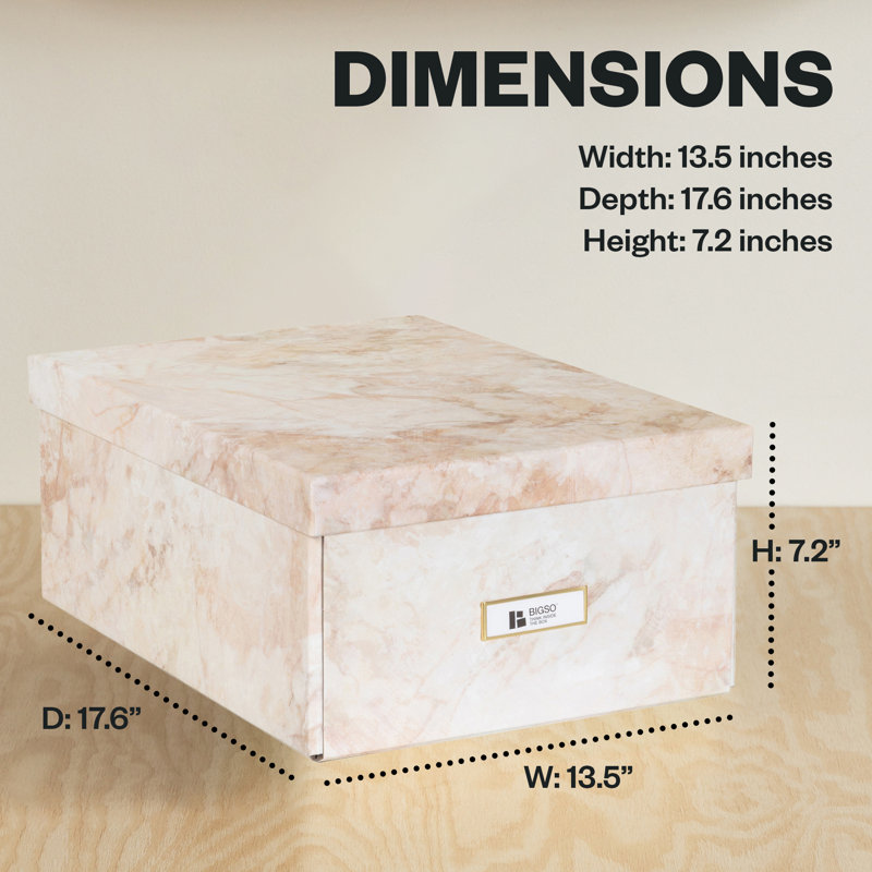 Boîte de rangement Katrin, Beige marbré