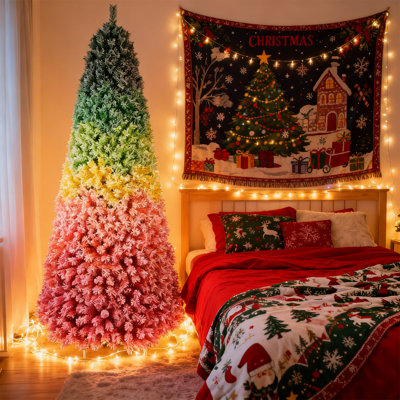 Arbre de Noël en PVC floqué 7,5 pi