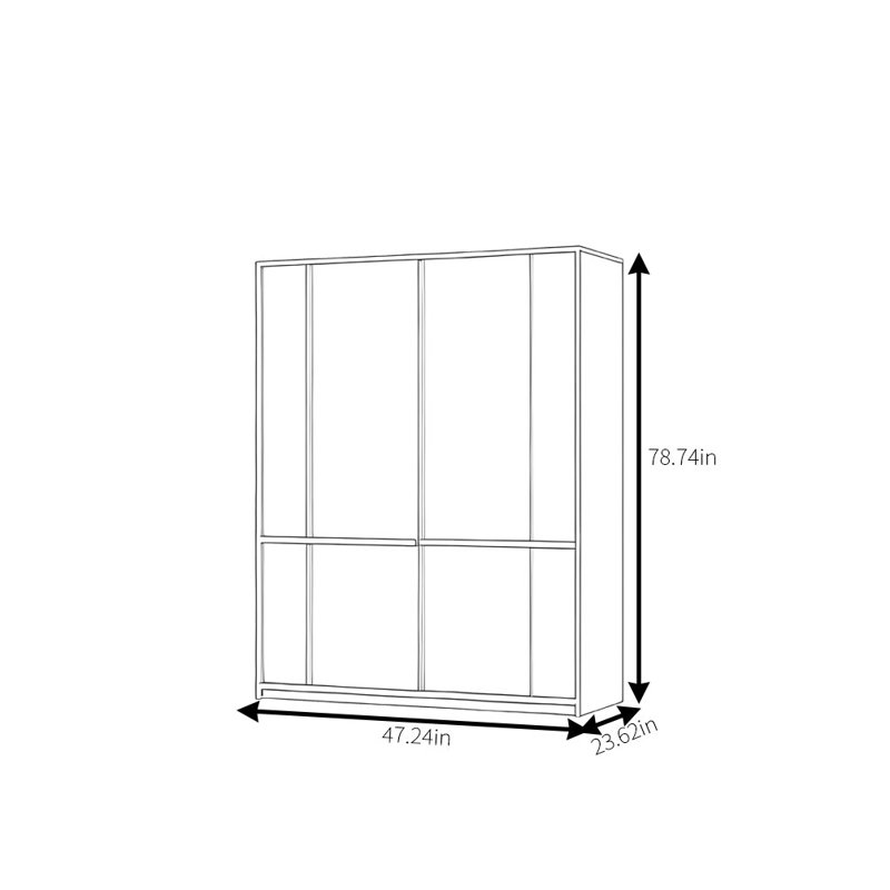 Simple Modern Log Style Push Pull Wardrobe, 78.74" H x 47.24" W x 23.62" D
