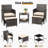 5 Pieces Outdoor Wicker Patio Conversation Set With Cushions And Ottoman-855094274