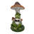 14" Reading Frog Mushroom Solar LED Statue