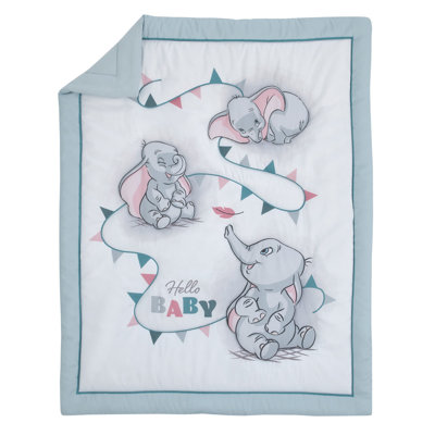 NoJo Disney Dumbo Hello Baby Circus Banner 3 Piece Nursery Crib Bedding Set