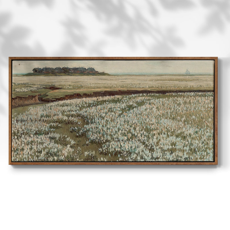 Paysage, série DC DCXIX, toile tendue avec châssis, prête à être accrochée, H 25 po x l 49 po, Noyer