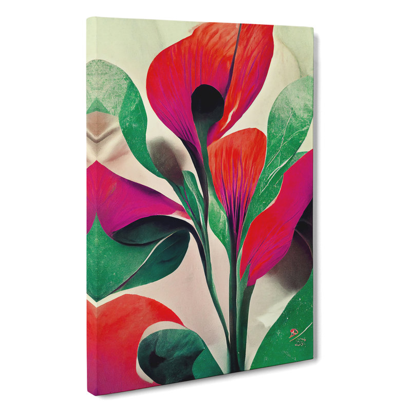 XV1022-505X Amazing Abstract Flowers No.2 - Print, No Matte, 60cm H x 40cm W, Wrapped Canvas
