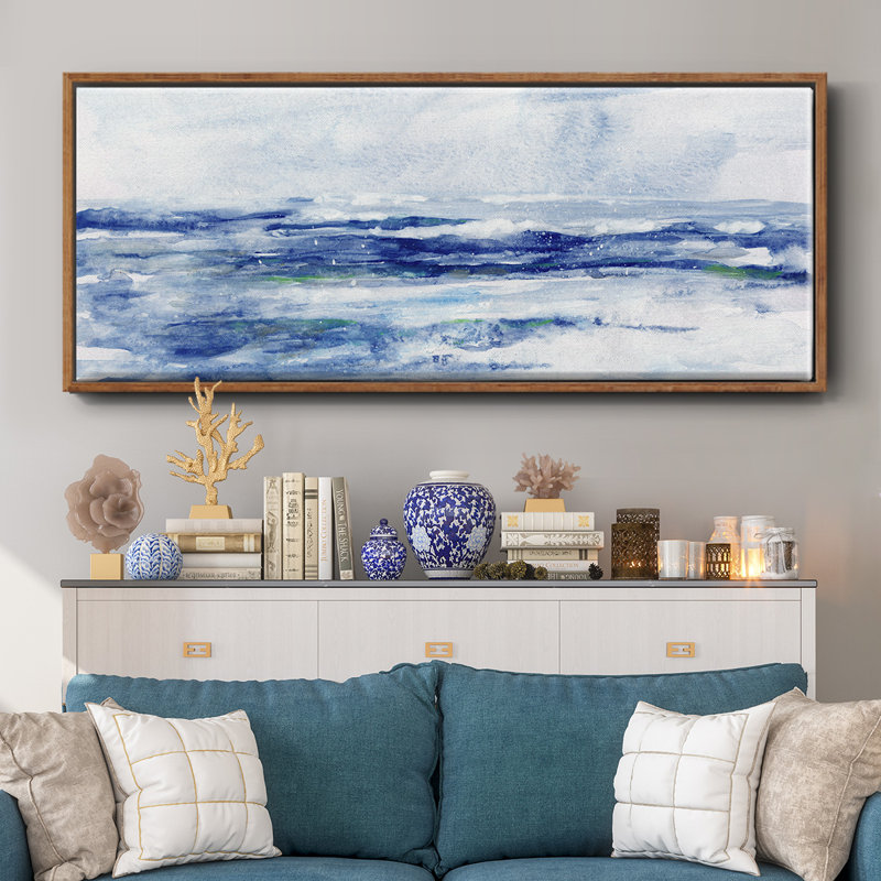 Soft Ocean Waters II- Framed Canvas