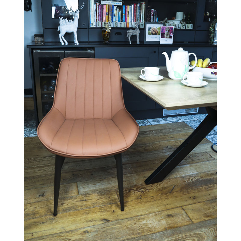 Tan Retro Bucket Style Dining Chair 