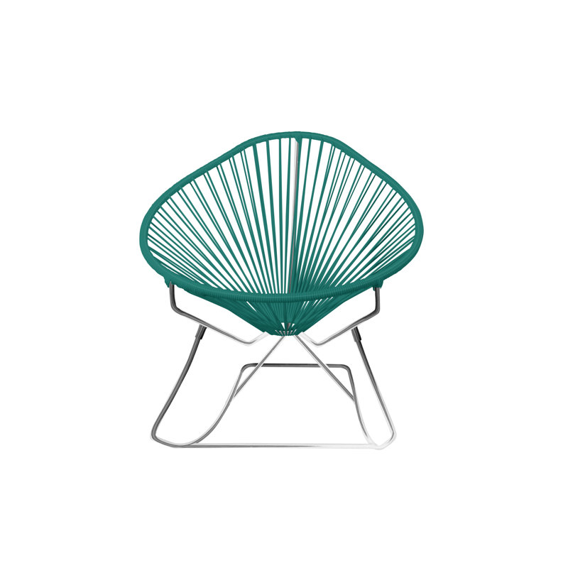 Chaise berçante intérieure / extérieure Acapulco, Turquoise / chrome