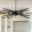 Lustre spoutnik noir Mid-Century 8 lumières
