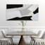 Art abstrait, décoration murale, art minimaliste moderne, noir, blanc et gris, forme irrégulière, décoration sur toile, art mural abstrait, œuvre d'art encadrée pour le salon, la chambre, le bureau, 20 po x 40 po