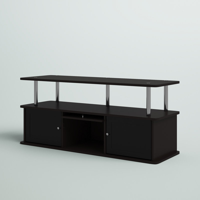 Edwin TV Stand with 3 Storage Cabinets and Shelf for TVs up to 55 inches, Espresso