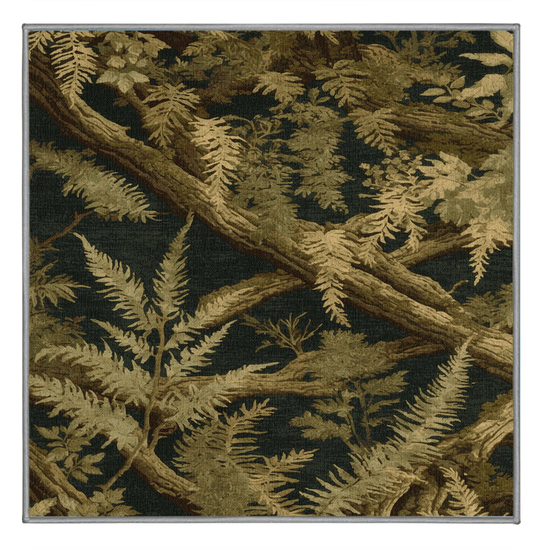 Tapis brun lavable à la machine, Carré 7 pi