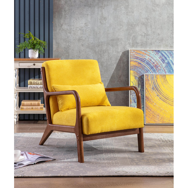 Upholstered Armchair, Yellow