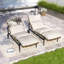 Méridiennes de patio en aluminium 2 pièces avec coussins gris clair Burditt