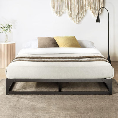 Mellow Ace of Base Metal Platform Low Profile Bed Frame, Hinged 12 Inch