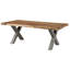 Solid Wood Top Metal Base Dining Table-64125994-64125996-64125998
