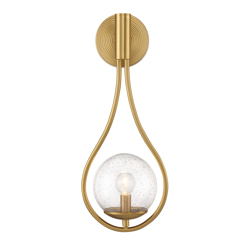 Desloge Metal Armed Sconce in Brass, Brass