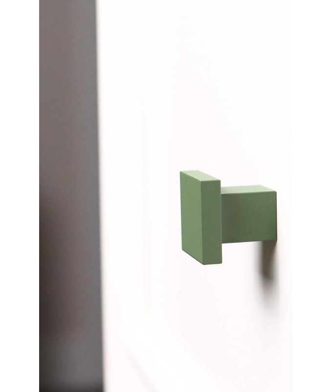 ROUS Hardware Art Deco Square Knob, Olive (Green)