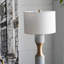 Lampe de table en ciment 15 po x 15 po x 15 po, lampe de table chic contemporaine